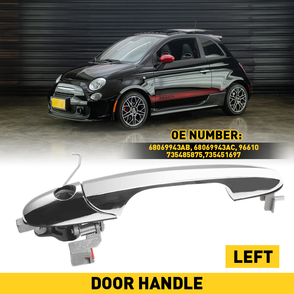 New Outer Door Handle For 2012-2017 Fiat 500 Front Driver Side Chrome 735485875