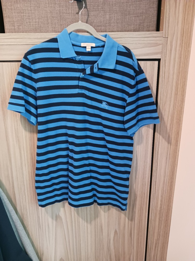 Burberry Brit Logo Striped  Polo Shirt Men's Sz M!