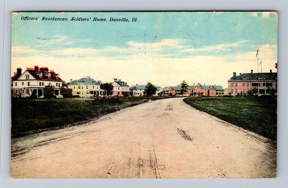 Vintage c1910 Danville IL Soldiers Home Officers Residence Postcard PC