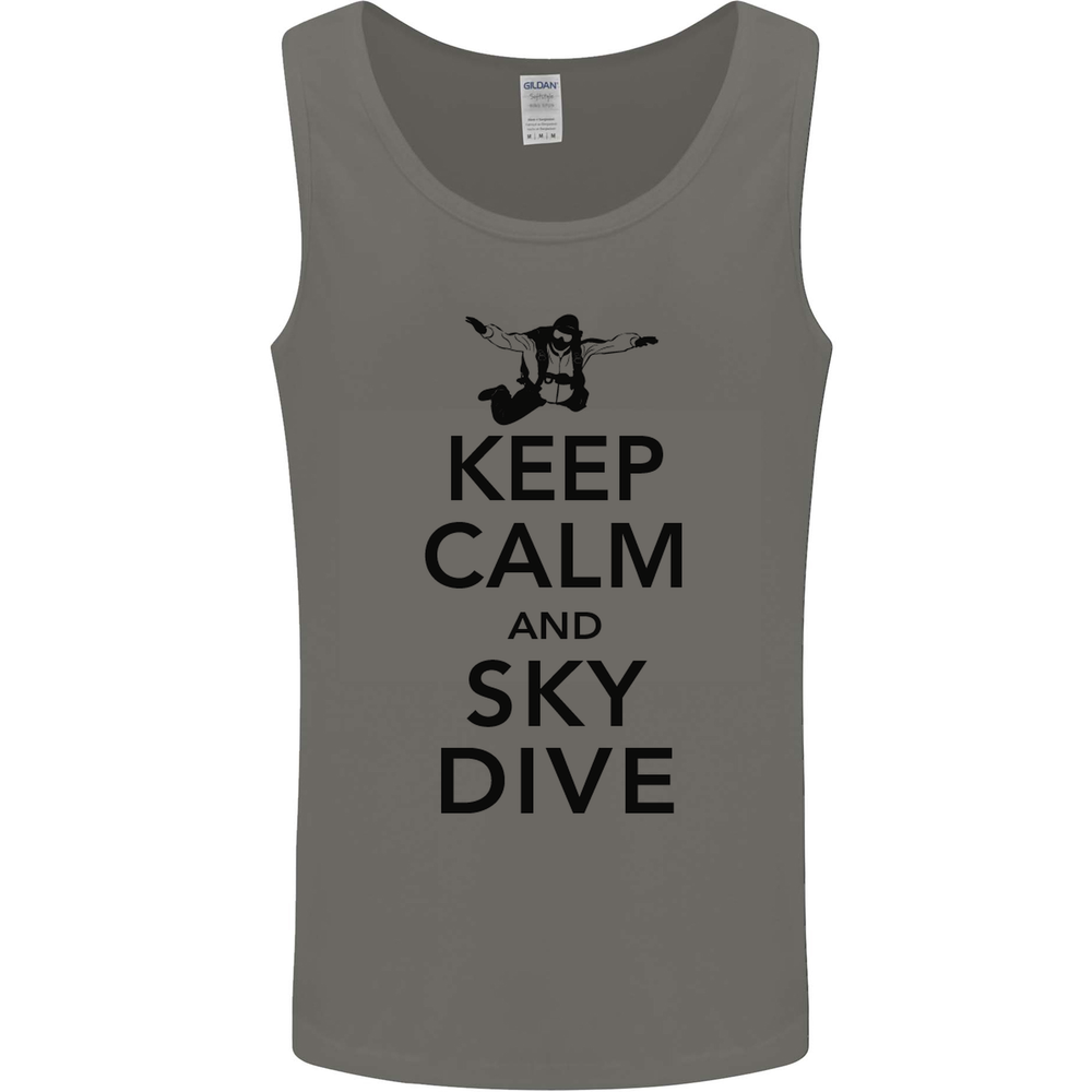 Keep Calm and Skydive Funny Skydiving Mens Vest Tank Top