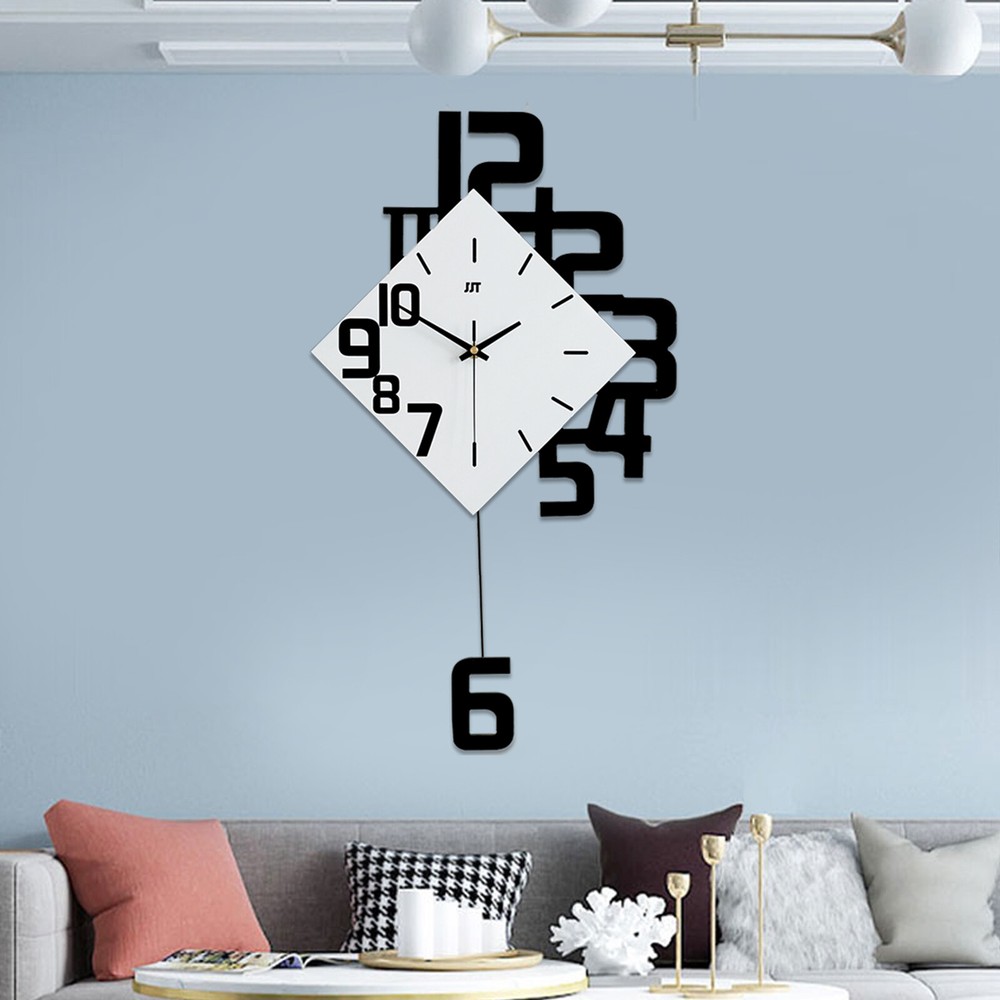 Modern Swing Metal Quartz Silent Wall Clock Nordic Design Hanging Clock USA
