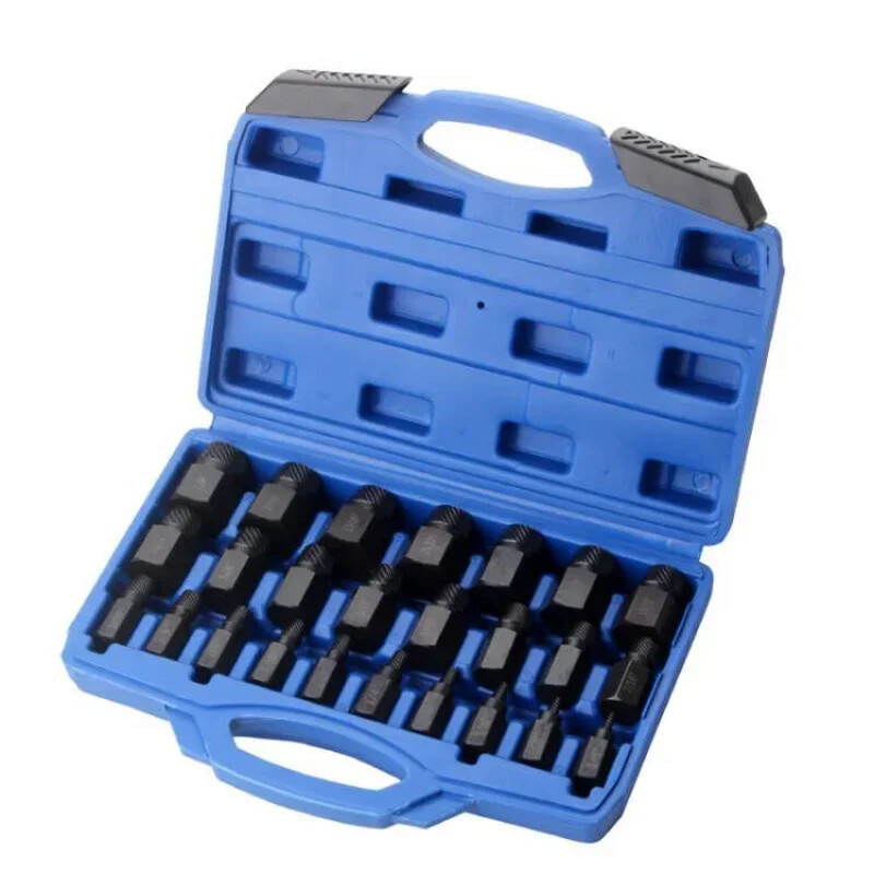 25Pcs Hex Head Spline Screw Extractor Set for Broken Bolt Removal
