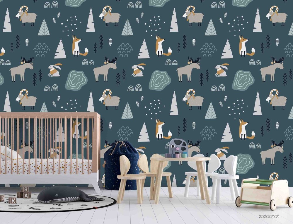 3D Animal Tree Cartoon Pattern Wall Murals Wallpaper Murals Wall Sticker