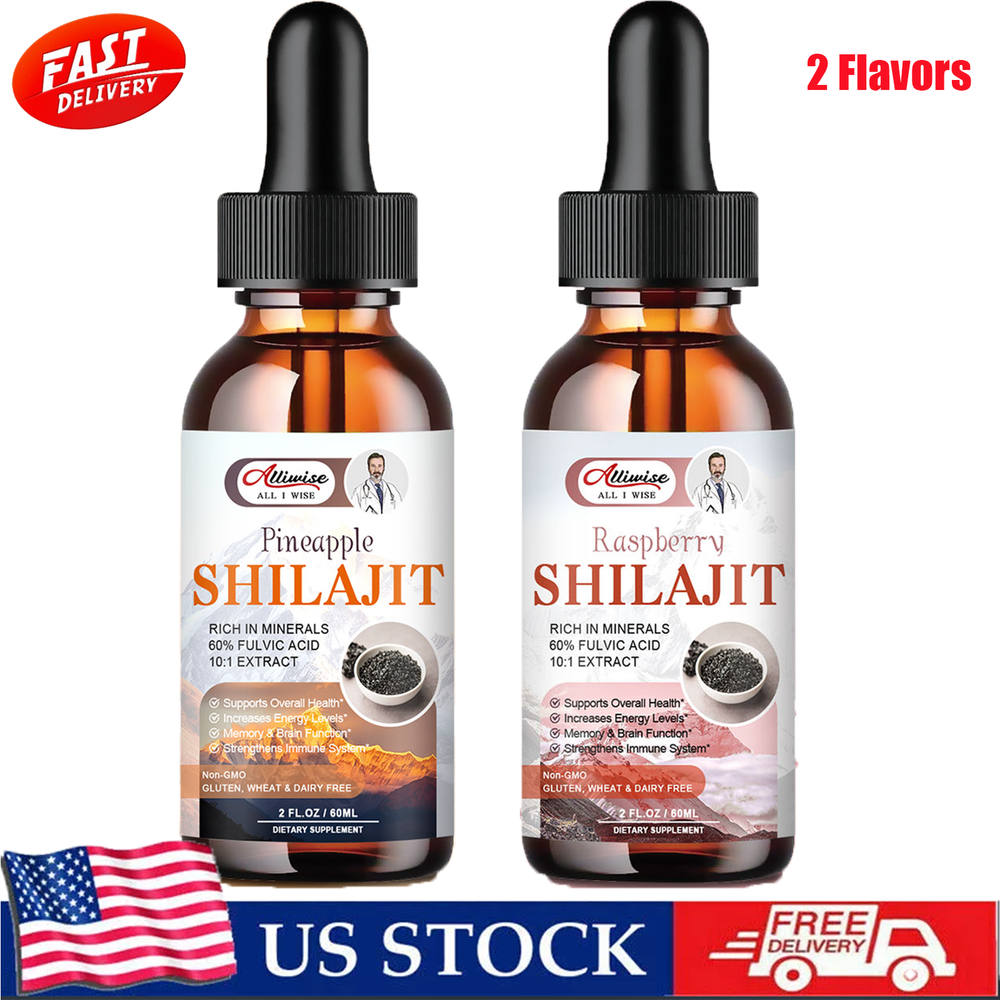 2Flavors 1000mg Shilajit Drops Shilajit Energy & Immunity Drops & Fulvic Acid