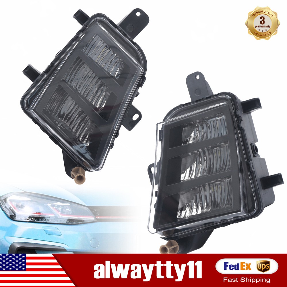 LH+RH For 2014 15-2017 VW Volkswagen Golf GTI LED Fog Lights Front Bumper Lamps