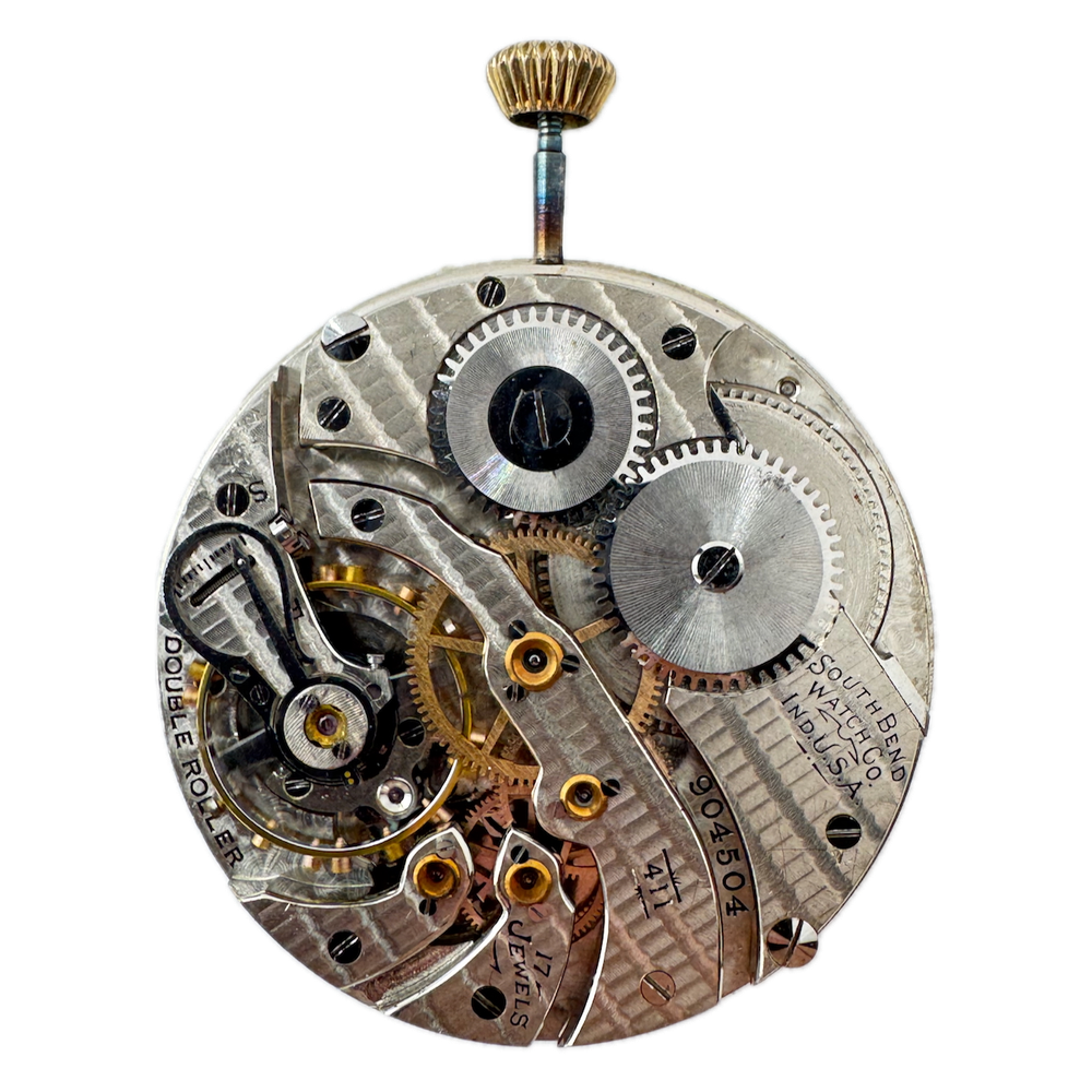 Antique 12s 1919 SouthBend 17 Jewel Mechanical Pocket Watch Movement 411 USA