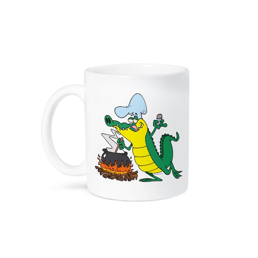 Funny Alligator Chef Cartoon Mug for Coffee or Tea Lovers