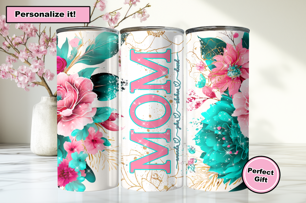 Personalized Mom 20oz Skinny Tumbler – Insulated Travel Mug for Mother's Day Gift-image