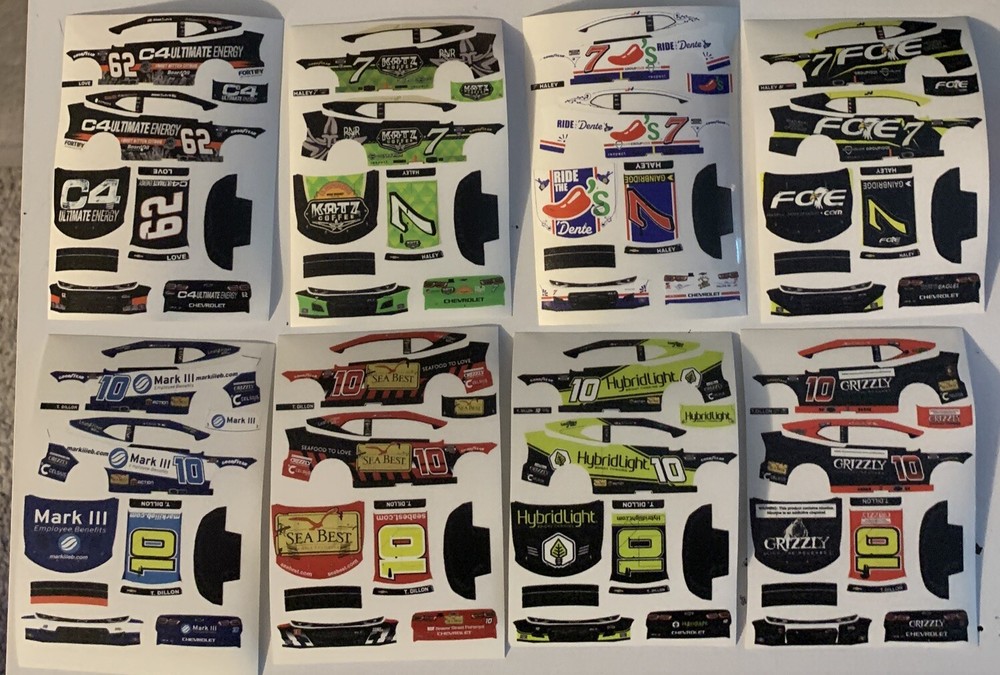 8 Custom 2025 NASCAR 1/64 Scale Peel & Stick Decals Bundle