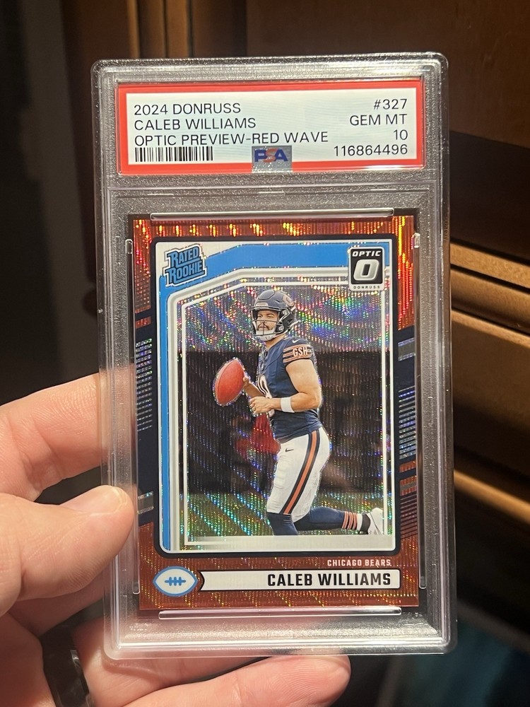 2024 Donruss Caleb Williams Optic Rated Rookie Preview Red Wave #327 PSA 10