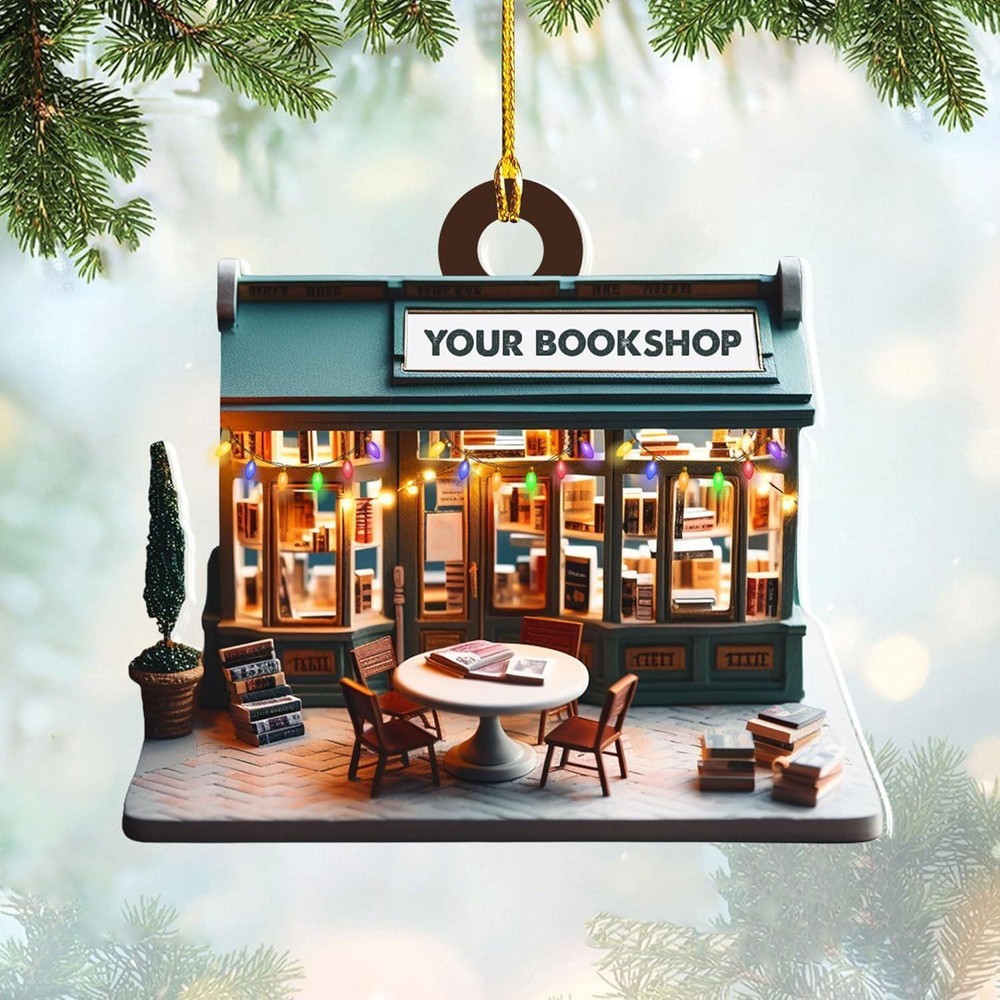 Customized Book Store 2d Flat Ornament  Bookstore Flat Ornament For Book Lovers