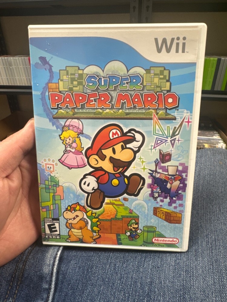 Super Paper Mario Complete Nintendo Wii 2007 CIB with Registration Card Tested and Working