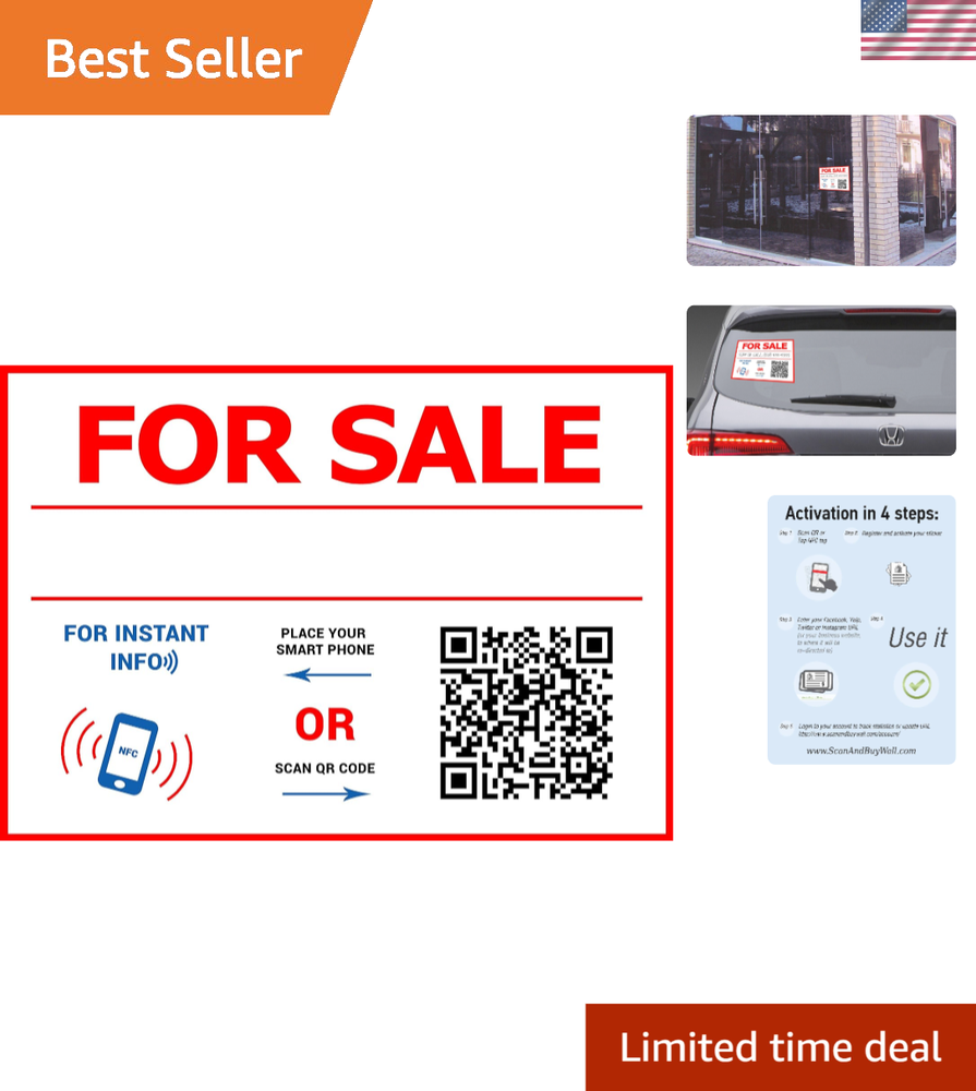 Weather-Resistant 2-Sided QR Code & NFC Decal - Ideal for Indoor & Outdoor Use