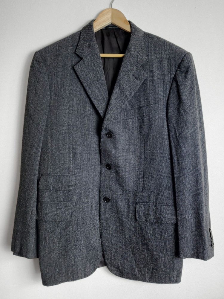 Pierre Cardin Vintage Blazer 100% Wool | Made in Italy | Grey Check | UK 44