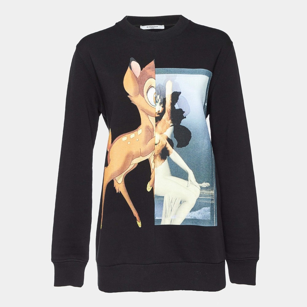Givenchy Black Printed Cotton Sweatshirt XS
