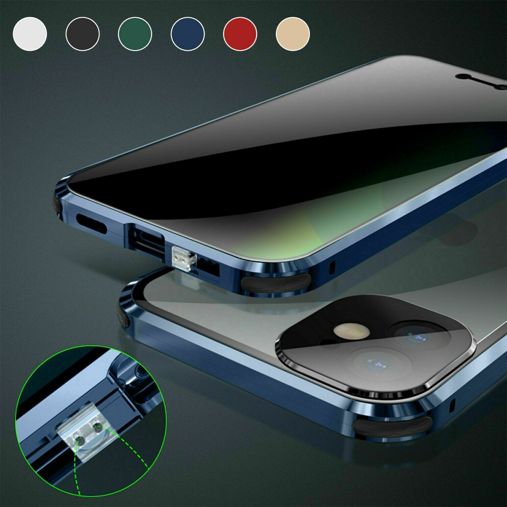 For iPhone 12 Pro Max 11 Pro Anti Spy Privacy 360 Magnetic Phone Case Cover