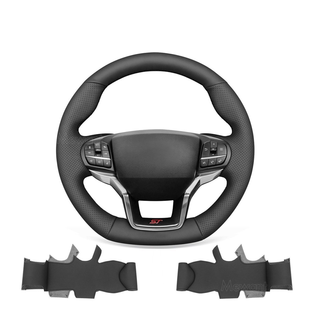 Hand sewn Artificial Leather Steering Wheel Cover for Ford Explorer ST 2020-2023