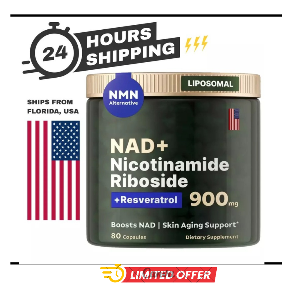 Nicotinamide Riboside 900mg - NAD+, Resveratrol - for Anti~Aging Energy Focus