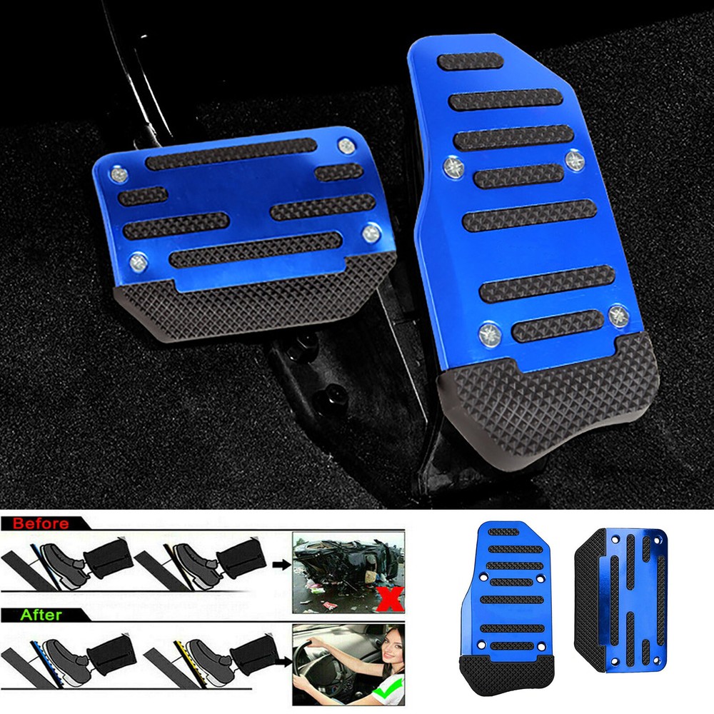 Blue Non-Slip Automatic Gas Brake Foot Pedal Pad Cover Auto Car Accessories