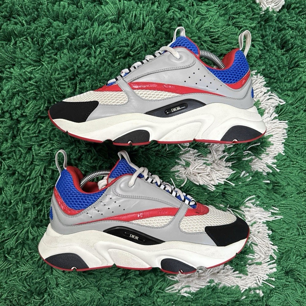 Dior B22 Sneakers in Grey Red Blue White - Size 9 / EU 42 - Clean Style