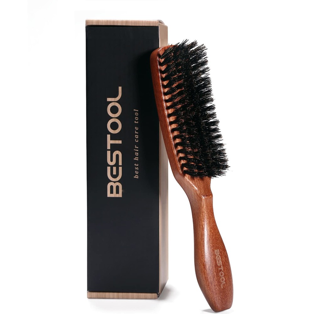 BESTOOL Hair Brush, Boar Bristle for Women Men, Detangling & Reddish Brown