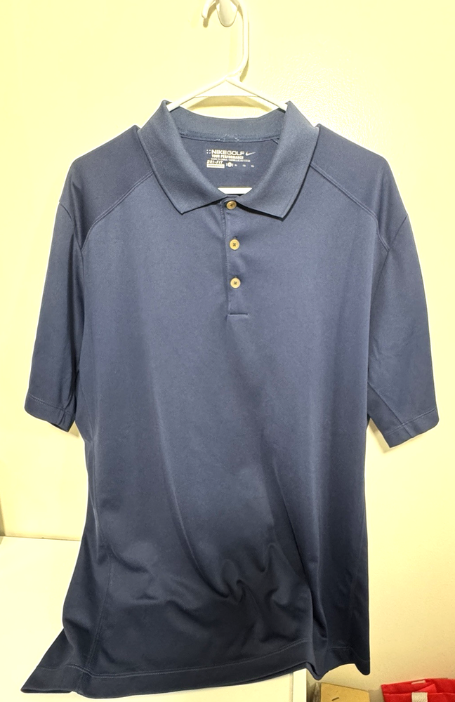 Nike Golf Tour Performance DRI-FIT Men's XL Navy Blue Short Sleeve Polo