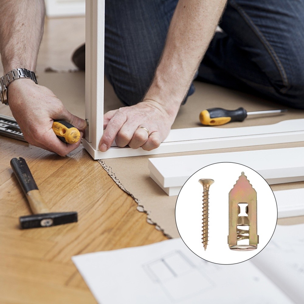 Self-drilling Punch Expansion Screw Anchors Kit for Drywall Assorted Sizes  