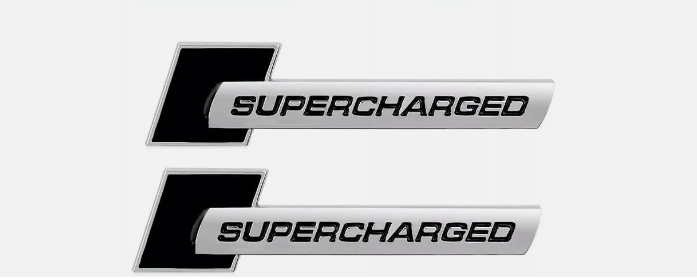 For Audi Supercharged Side Fender Marker Logo Emblem Badge Decoration ABS BLACK