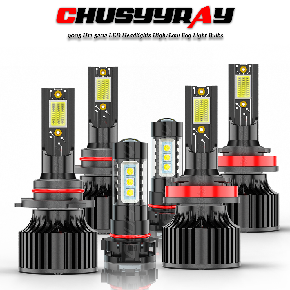 Fit Jeep Grand Cherokee 2011 2012 2013 LED Headlight Hi/Low + Fog Lights Bulbs