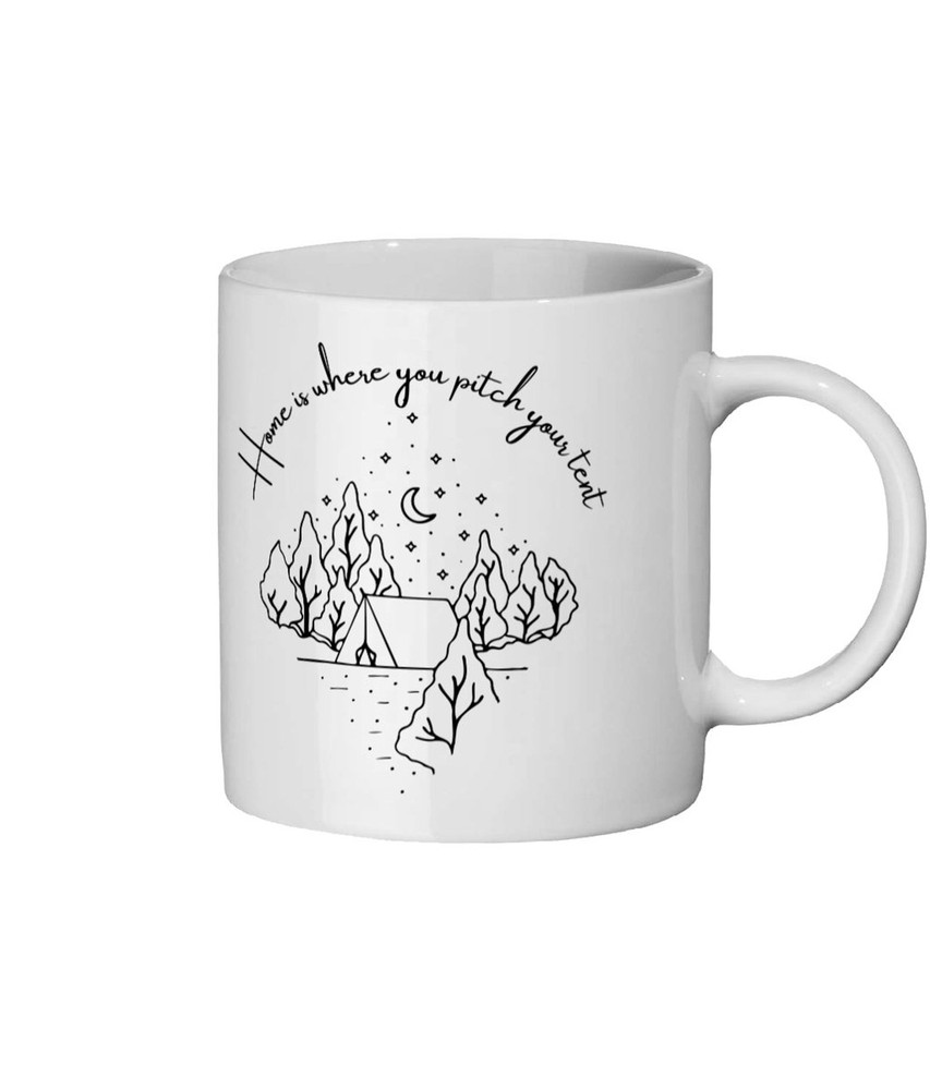 Camping Lover Gift Camping Mug Home Is Where You Pitch Your Tent Traveller Gift