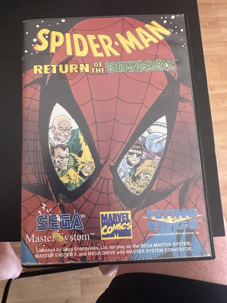 Sega Spiderman Return of the Sinister Six Game for Master System Complete In Box