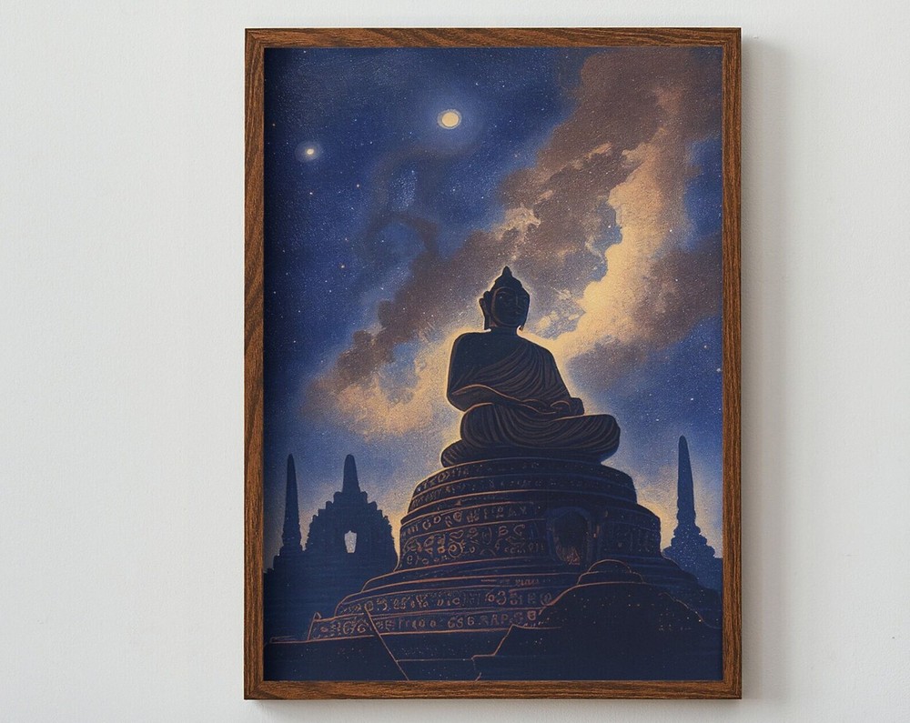 Borobudur Painting Indonesian World Heritage Site Artwork Print At Home Wall