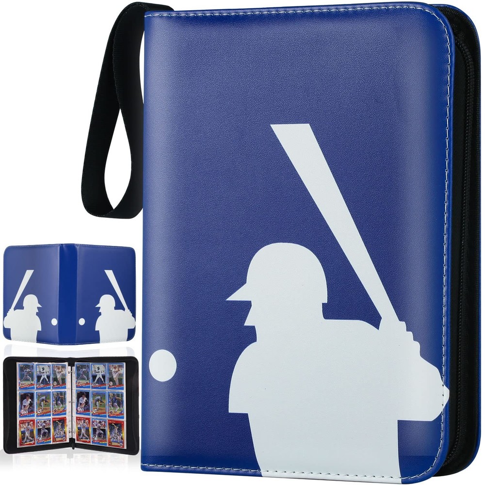 Trading Card Binder with Sleeves, 9 Pocket Baseball Card Binder, Sports Card ...