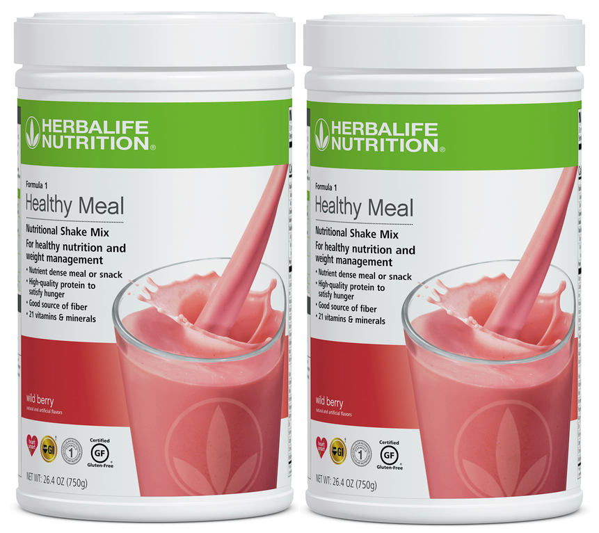 2X HERBALIFE FORMULA 1 Healthy Meal Nutritional Shake Mix Wild Berry 750g