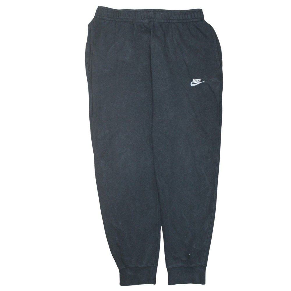 Nike Mens Joggers Black Fleece Sweatpants Embroidered Swoosh Cuffed Pockets L