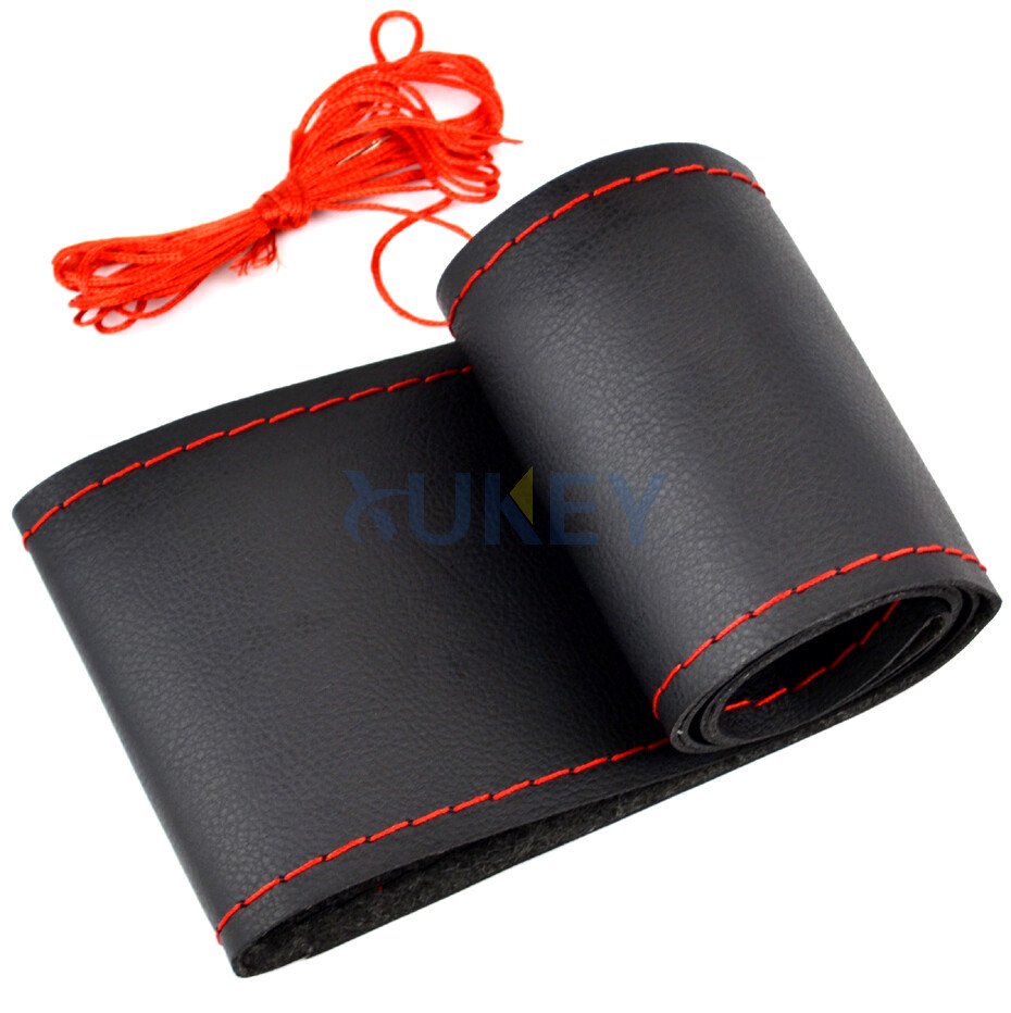 DIY Hand-Sew Fine Leather Car Steering Wheel Cover with Needle & Thread