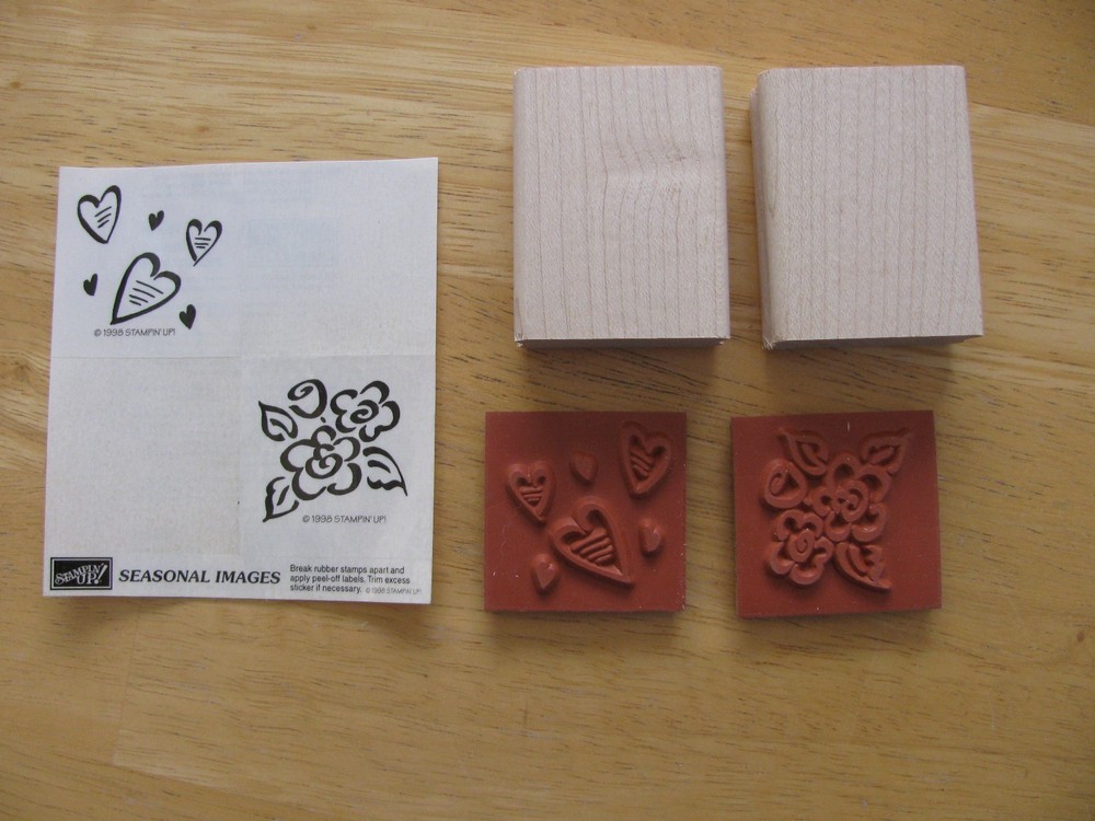 Stampin Up Seasonal Images 2 Wood Mount Rubber Stamps 1998 Discontinued New!-image