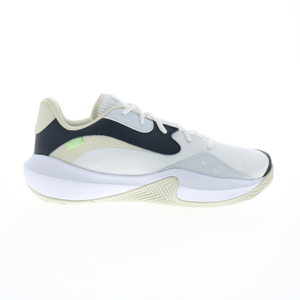Under Armour Lockdown 7 Low Mens White Basketball Shoes 3027646-100
