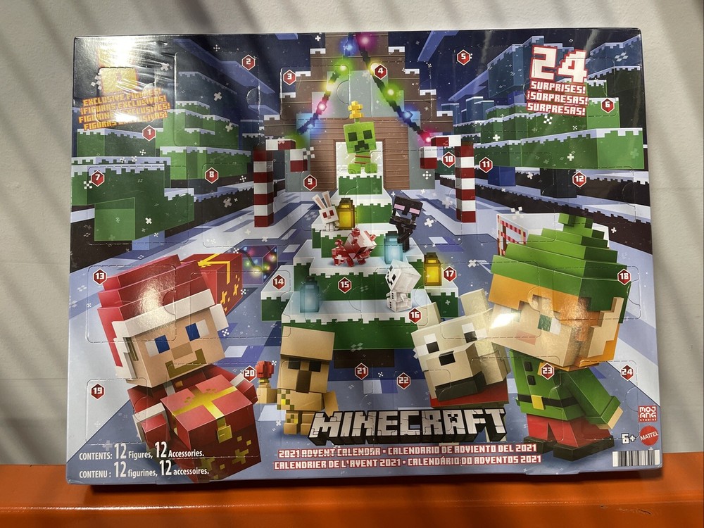 Mattel 2021 Minecraft Christmas Holiday Advent Calendar 12 Figures IN HAND