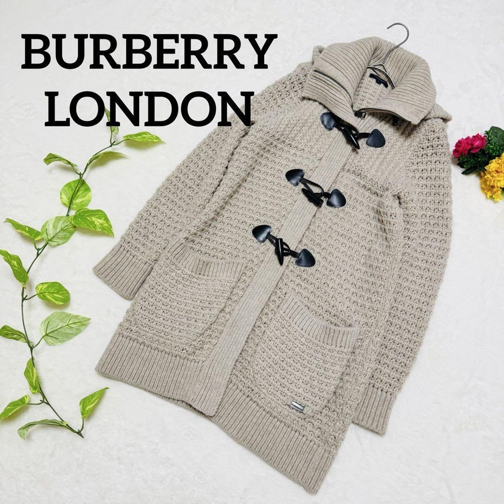Burberry London Duffel Coat Beige Cashmere Blend Toggle Buttons Women's S