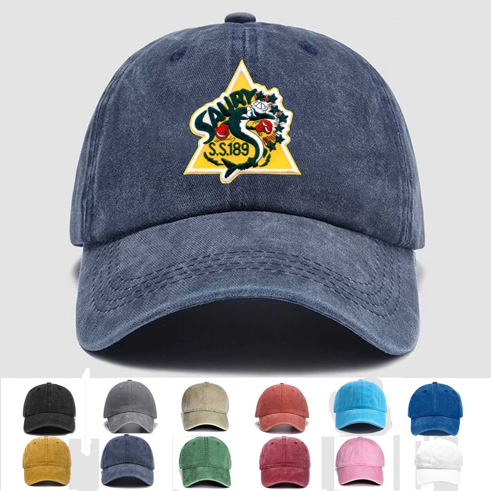 Custom Embroidered Hat SS-189 USS Saury Submarine, Veteran Cap, Trucker Hat
