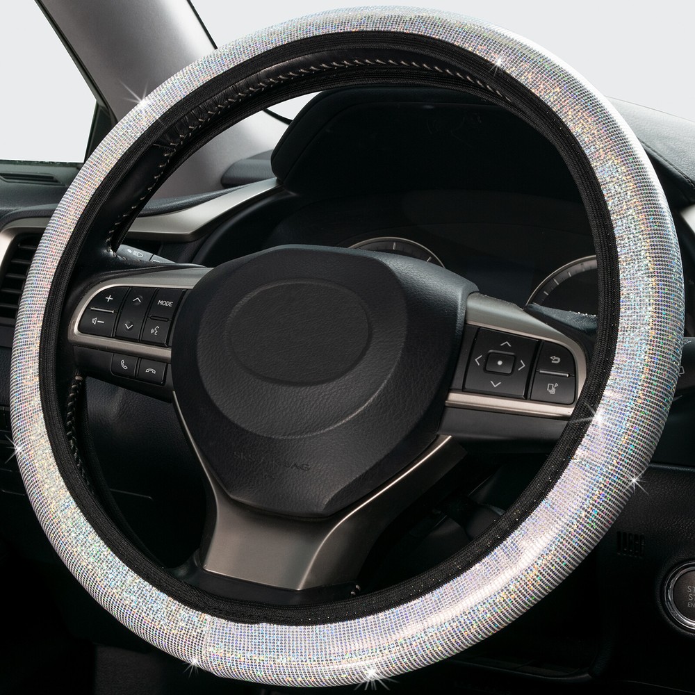 Universal Diamond Crystal Bling Car Steering Wheel Cover Fashion NonSlip 15'' US