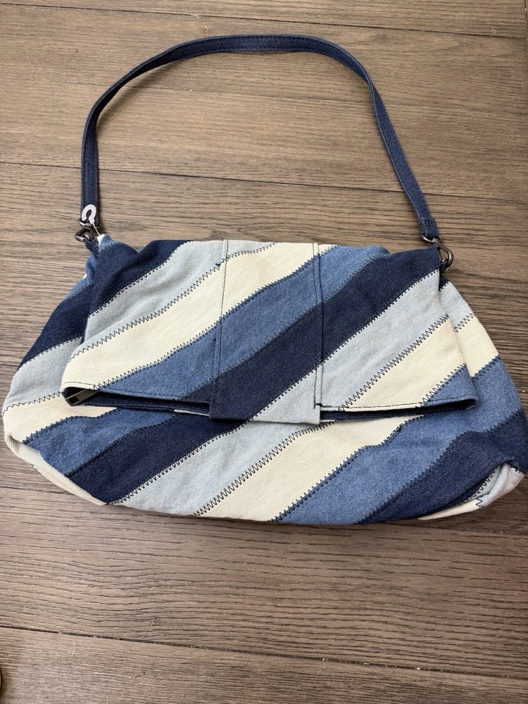 Zara rainbow denim should flap bag Med Size Handbag
