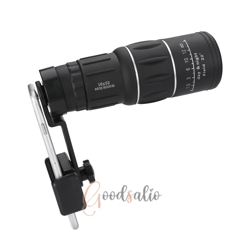 16X52 Dual Focus Monocular Rubber Hunting Camping Waterproof w/ Phone Holder US