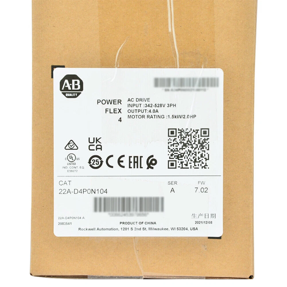 22A-D4P0N104 Allen-Bradley Powerflex 4 1.5KW 2HP AC Drive 22AD4P0N104 US STOCK