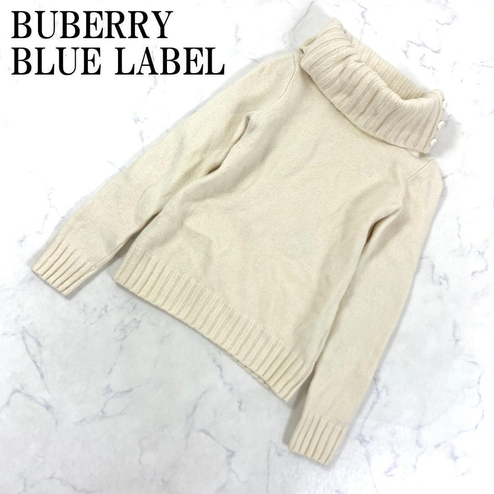 Burberry Blue Label Long Sleeve Knit Sweater Ivory Size 38 Used