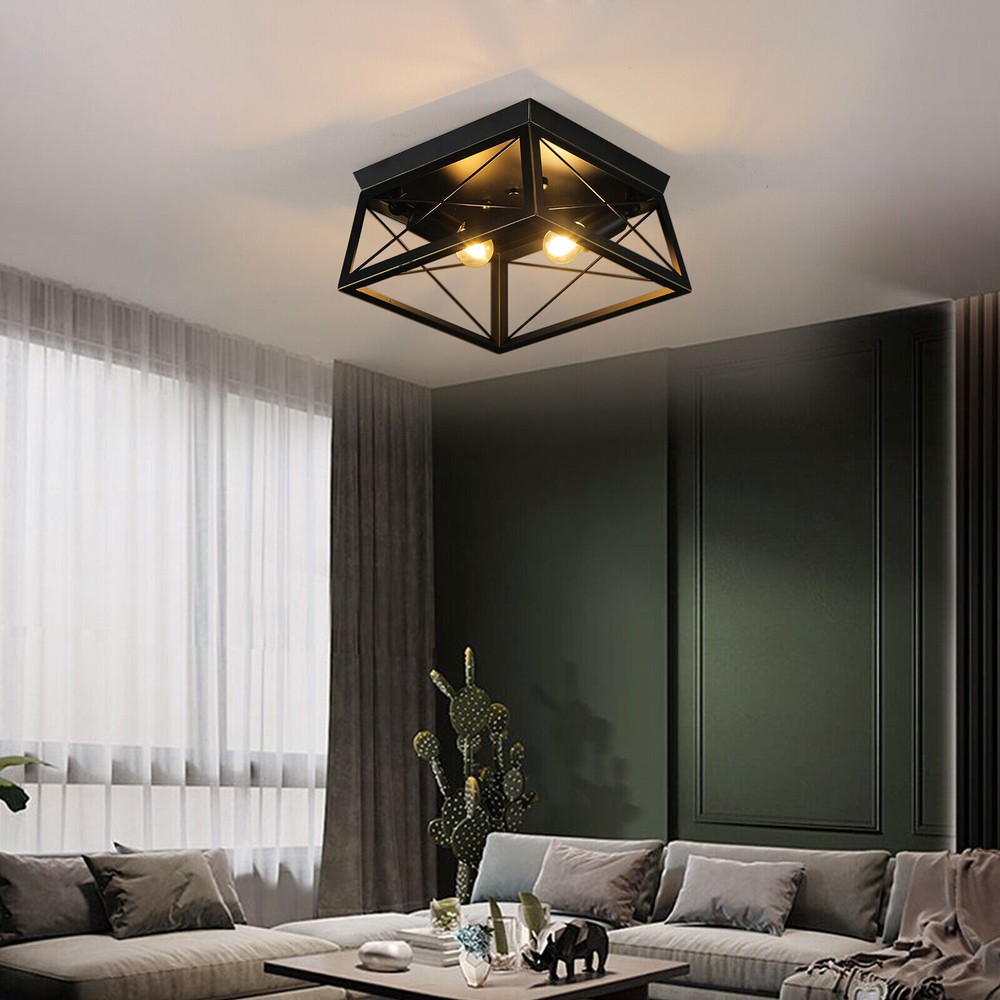 Industrial Farmhouse Ceiling Light Retro Chandelier Flush-Mount Lighting Fixture