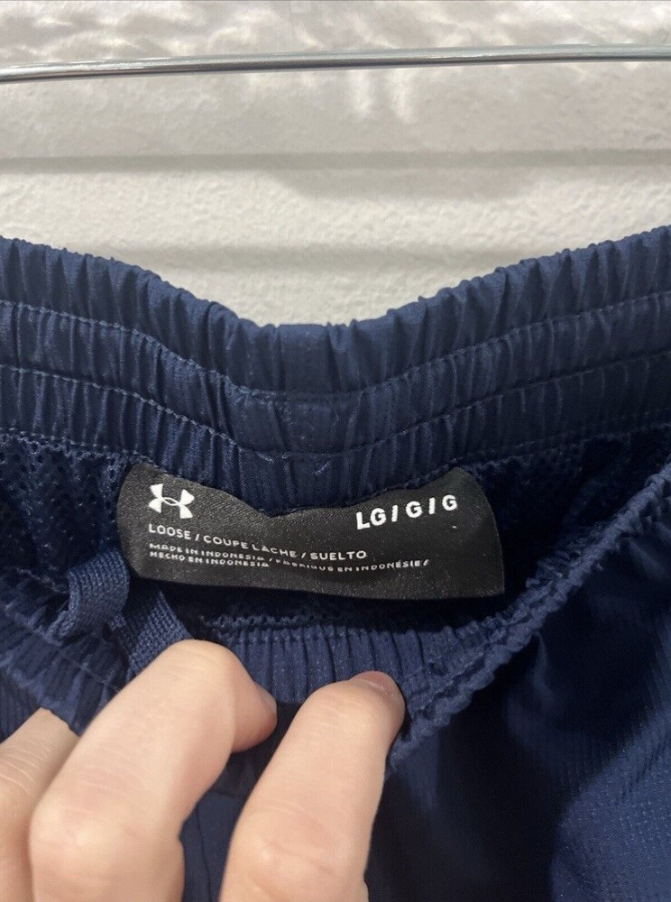 Men's Under Armour Loose Fit Pull-On Athletic Track Pants – Large Blue