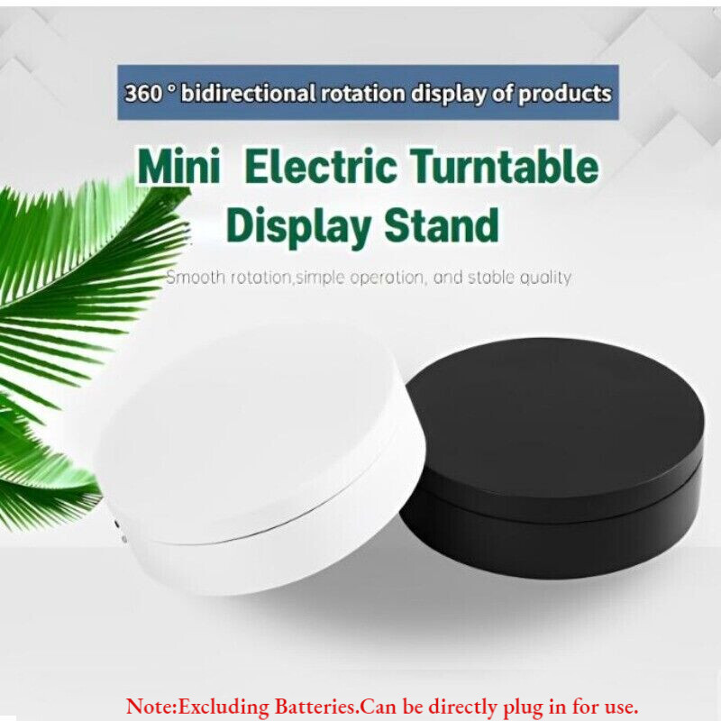 Electric 360° Rotating Mini Turntable Display Stand Jewelry Holder Photography