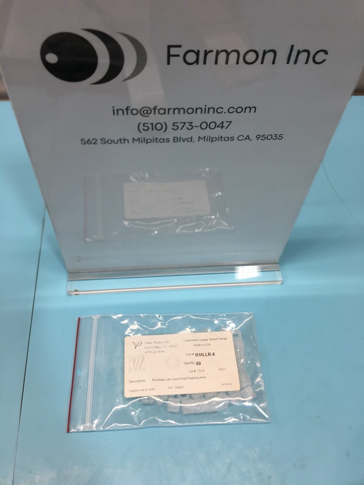 50 VALUE PLASTICS RMLLR-6 ROTATING LUER LOCK RING-POLYPROPYLENE, 188514
